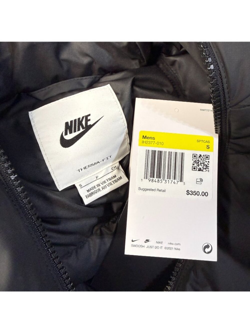 Nike Sportswear Club Therma-FIT Loose Parka Men's Small Black IH2377-010 NWT - Picture 14 of 14
